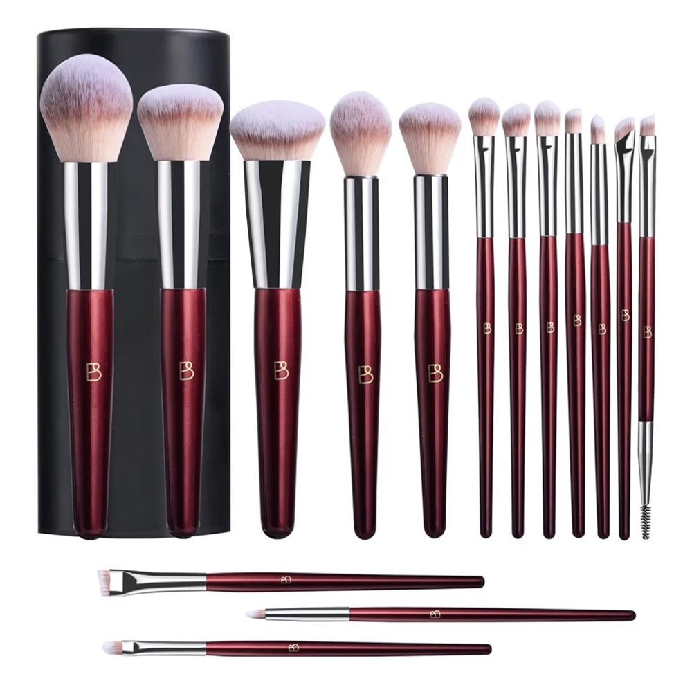 2/$20 NWOT BS-MALL Makeup Brush Set Premium Synthetic Brushes 15 Piece Set